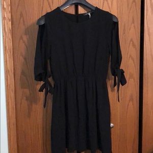 Black split sleeve dress